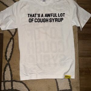 White Graphic Short Sleeve Tee - That's A Awful Lot Of Cough Syrup